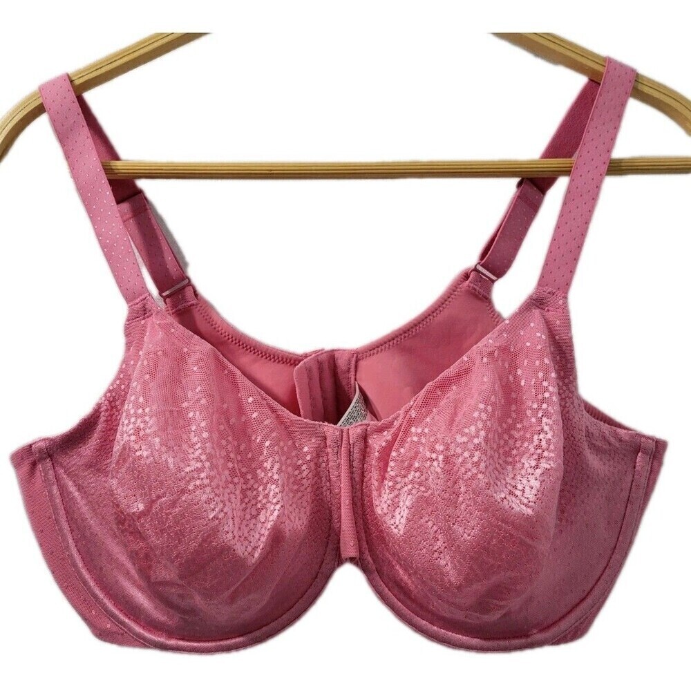 Wacoal Underwire Bra 855303 Womens 40DD Pink Lace Supportive
